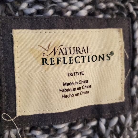 Woman's long sweater vest with hood by Natural Reflections sz.1X - Picture 6 of 7